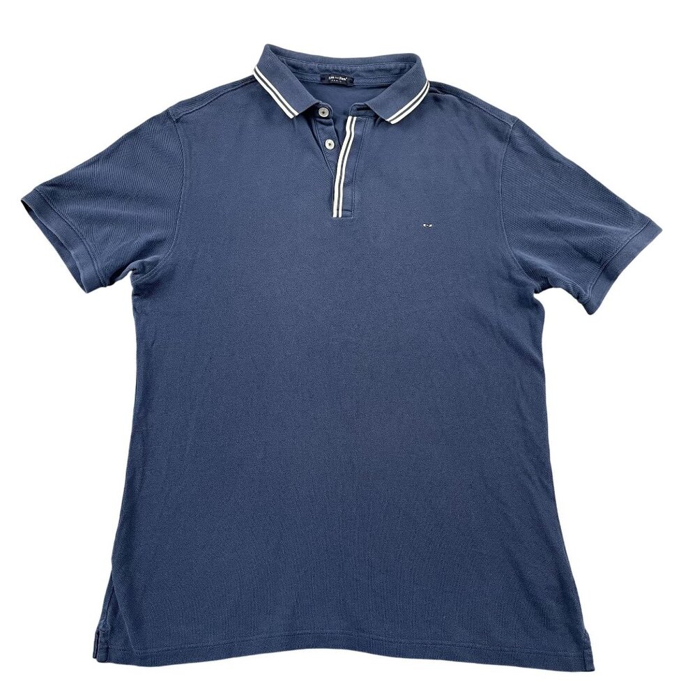 Eden Park Paris Polo Shirt Mens Large Blue Business Casual Preppy‎
